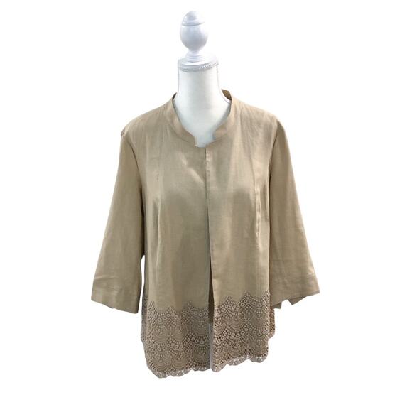 Coldwater Creek Linen Blend Open Front Blazer - Picture 8 of 8